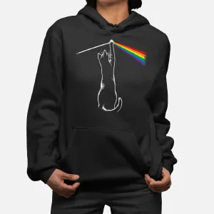 Cat Prism Rainbow Light Funny Physics Science Spectral Cat Hoodie