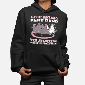 Life Hack Rat Play Dead Hoodie